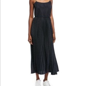 Vince polka dot pleated cami dress.